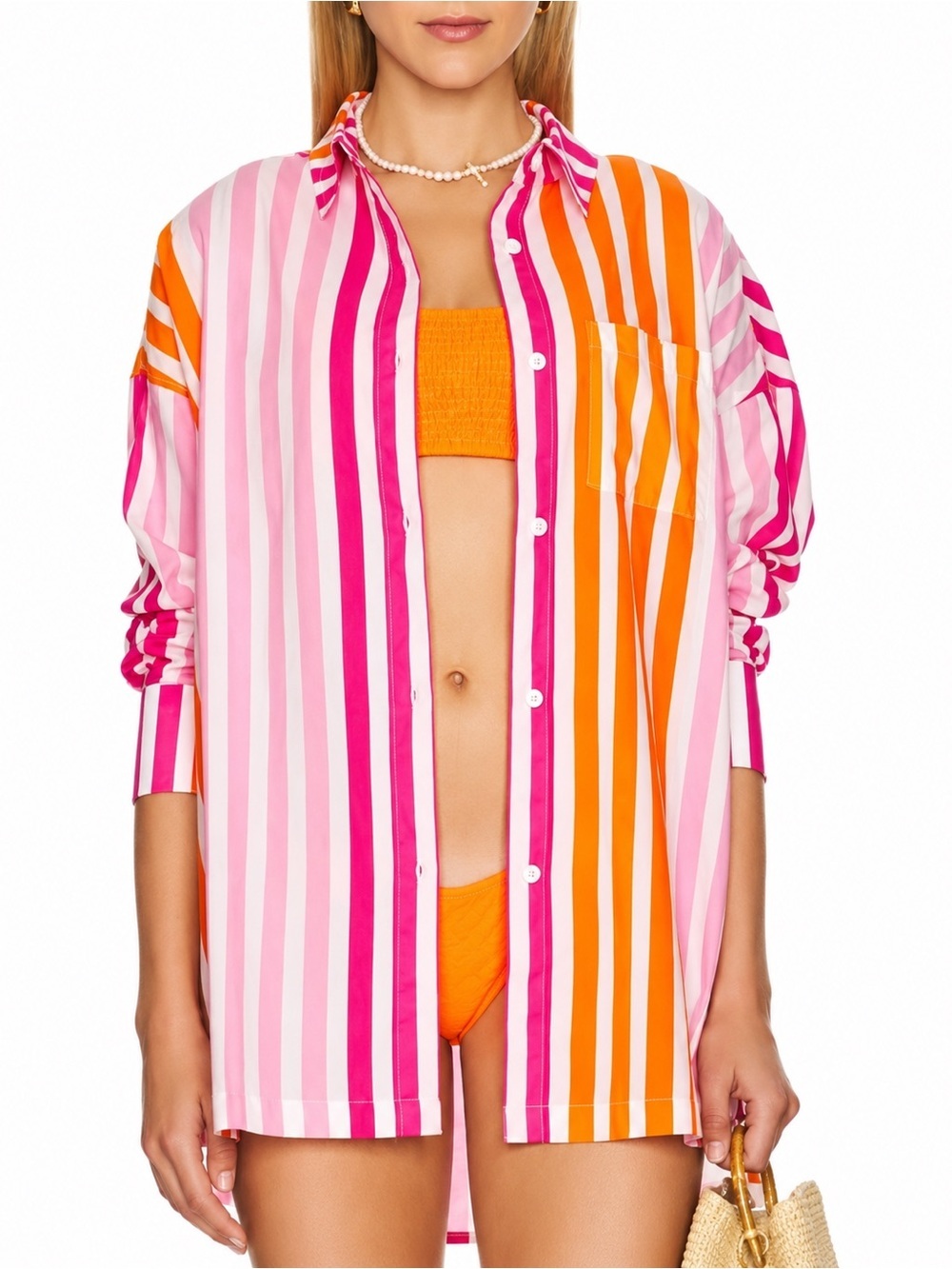 Beach Riot Alexa striped swim cover up, small/medium